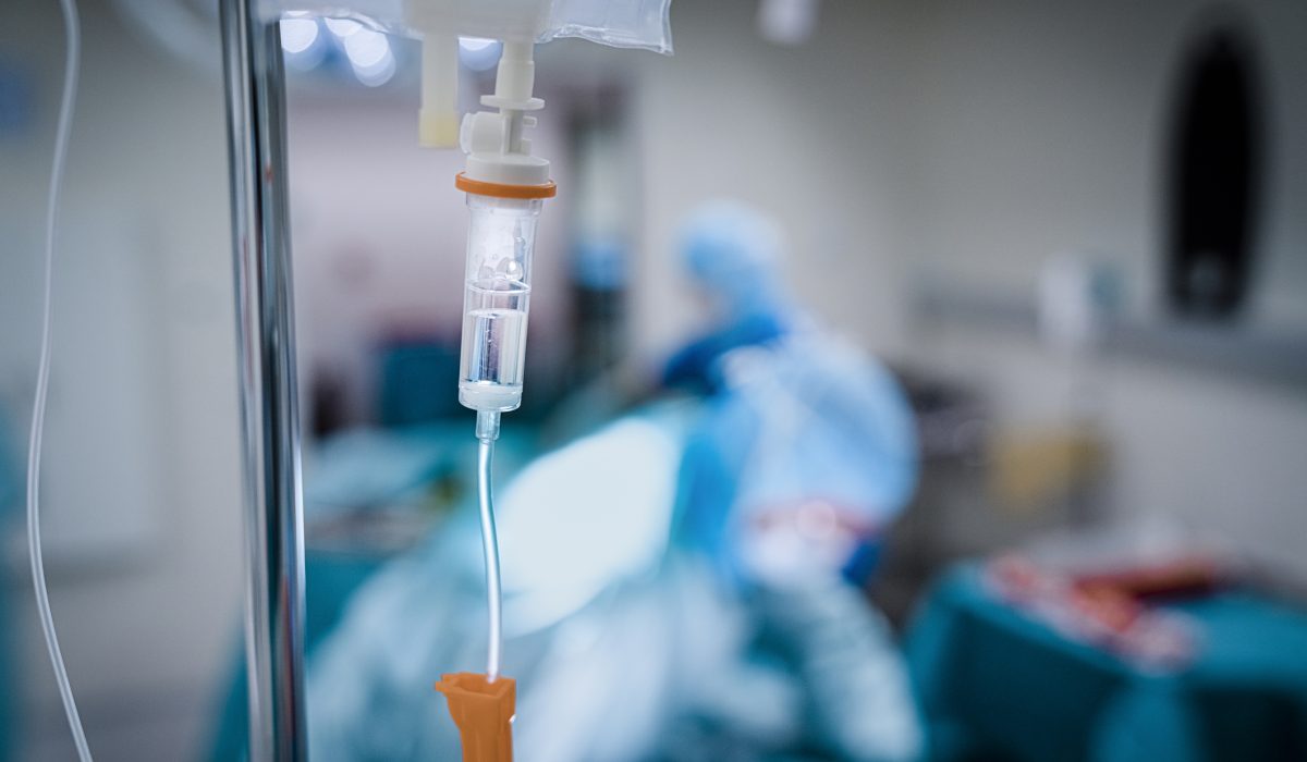 IV bag close up